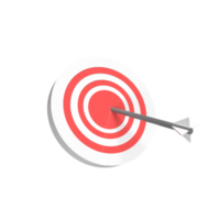 Target board and arrow cartoon style. 3d render illustration png