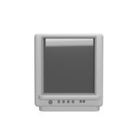 Television 3d icon model cartoon style concept. render illustration png