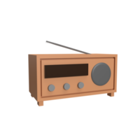 Radio 3d icon model cartoon style concept. render illustration png