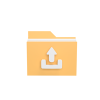 upload folder 3d icon model cartoon style concept. render illustration png
