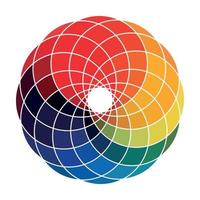 Circular palette of all colors of the rainbow on a white background - Vector