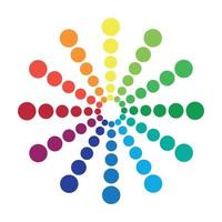 Circular palette of all colors of the rainbow on a white background - Vector