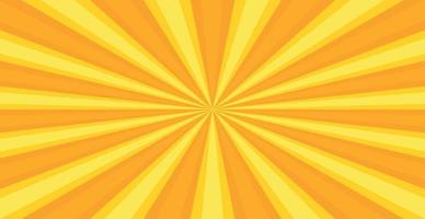 Radial yellow sun rays, bright panoramic pattern texture background - Vector