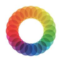 Circular palette of all colors of the rainbow on a white background - Vector