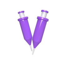 syringe 3d model cartoon style. render illustration png