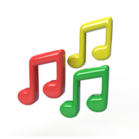 Music icon Melody, song and note, minimal cartoon style. 3d render illustration png