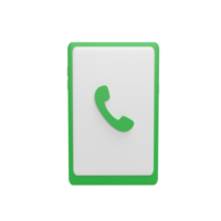 Call phone 3d icon model cartoon style concept. render illustration png