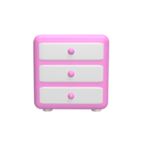 Nightstands 3d icon model cartoon style concept. render illustration png