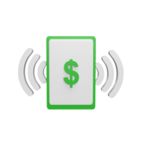 Mobile payment device 3d icon model cartoon style concept. render illustration png