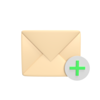 add messages 3d icon model cartoon style concept. render illustration png