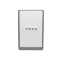 dispositivi con password 3d modello icona concetto di stile cartone animato. rendere l'illustrazione png