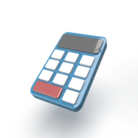 Calculator cartoon model. 3d render illustration png