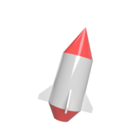 rocket 3d model cartoon style. render illustration