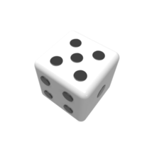 Dice cartoon style. 3d render illustration png