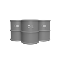 Oil barrel 3d icon model cartoon style concept. render illustration png