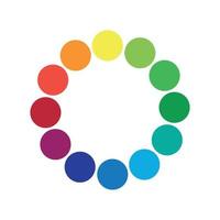 Circular palette of all colors of the rainbow on a white background - Vector