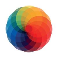 Circular palette of all colors of the rainbow on a white background - Vector