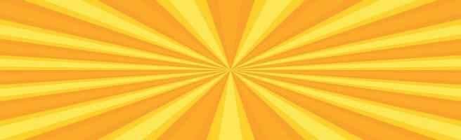 Radial yellow sun rays, bright panoramic pattern texture background - Vector