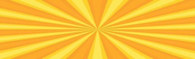 Radial yellow sun rays, bright panoramic pattern texture background - Vector