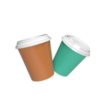 Coffee cup cartoon style. 3d render illustration png