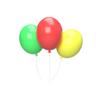 balloon 3d model cartoon style. render illustration png