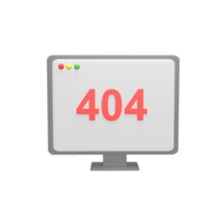 404 Maintenance web 3d icon model cartoon style concept. render illustration png