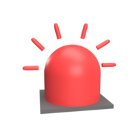 Rotator lamp police 3d icon model cartoon style concept. render illustration png