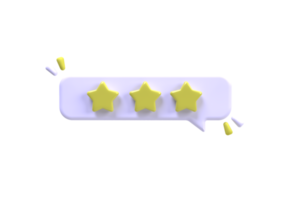 ilustración de concepto de retroalimentación de calificación de estrellas amarillas brillantes para fondo de concepto de idea de negocio png