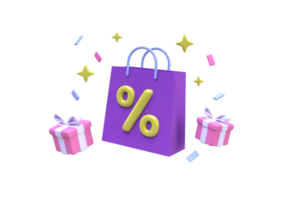 Coupon with a percentage sign for a bargain purchase online business idea concept background png