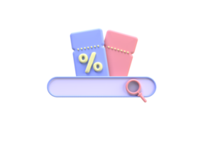 coupon met geschenkdoos en een percentageteken voor een koopje online business idee concept achtergrond png