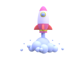 lanci di razzi o modello di pagina di destinazione dell'illustrazione del concetto di nave spaziale per lo sfondo del concetto di idea di business png