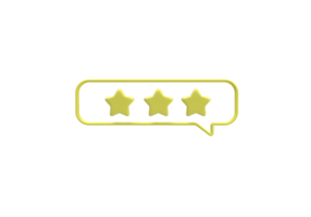 Glossy yellow stars rating feedback concept illustration for business idea concept background png