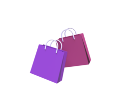 bannière de shopping avec panier de cadeaux et illustration de sacs pour fond de concept d'idée d'entreprise png