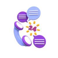 operador de suporte com ilustração de fones de ouvido para o conceito de ideia de negócio isolado em fundo colorido, 3d, render png