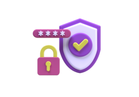 sfondo moderno dell'illustrazione della protezione dello scudo icona di rendering 3d per le imprese png