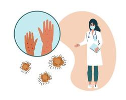 Monkeypox symptoms concept cartoon vector illustration