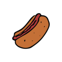 Hot dog png icon. Doodle hot-dog icon