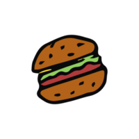 icône de hamburger. icône de burger png de couleur simple. restauration rapide