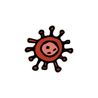 Simple virus icon. Doodle png icon of virus.