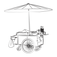 portable stall cartoon in outline style png