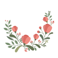 floral wreath in flat style png