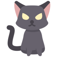 schwarze Katze Symbol flachen Stil png