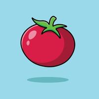 ilustración de icono de vector de dibujos animados de vegetales de tomate. alimento naturaleza icono concepto aislado premium vector.