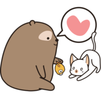 bear and cat character cartoon png