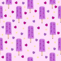 Violet ice cream, seamless pattern vector