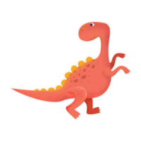 niedlicher dinosauriercharakter, der geht und zurückblickt png