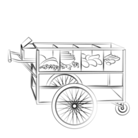 portable stall cartoon in outline style png