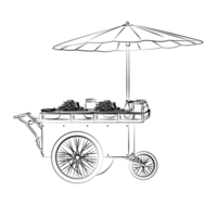 portable stall cartoon in outline style png
