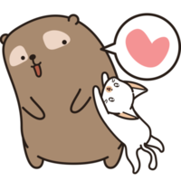 bear and cat character cartoon png