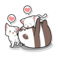 cute panda and cat cartoon png